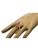 14K Жовте золото Рубін Каблучка Вінтаж стиль vrc130y